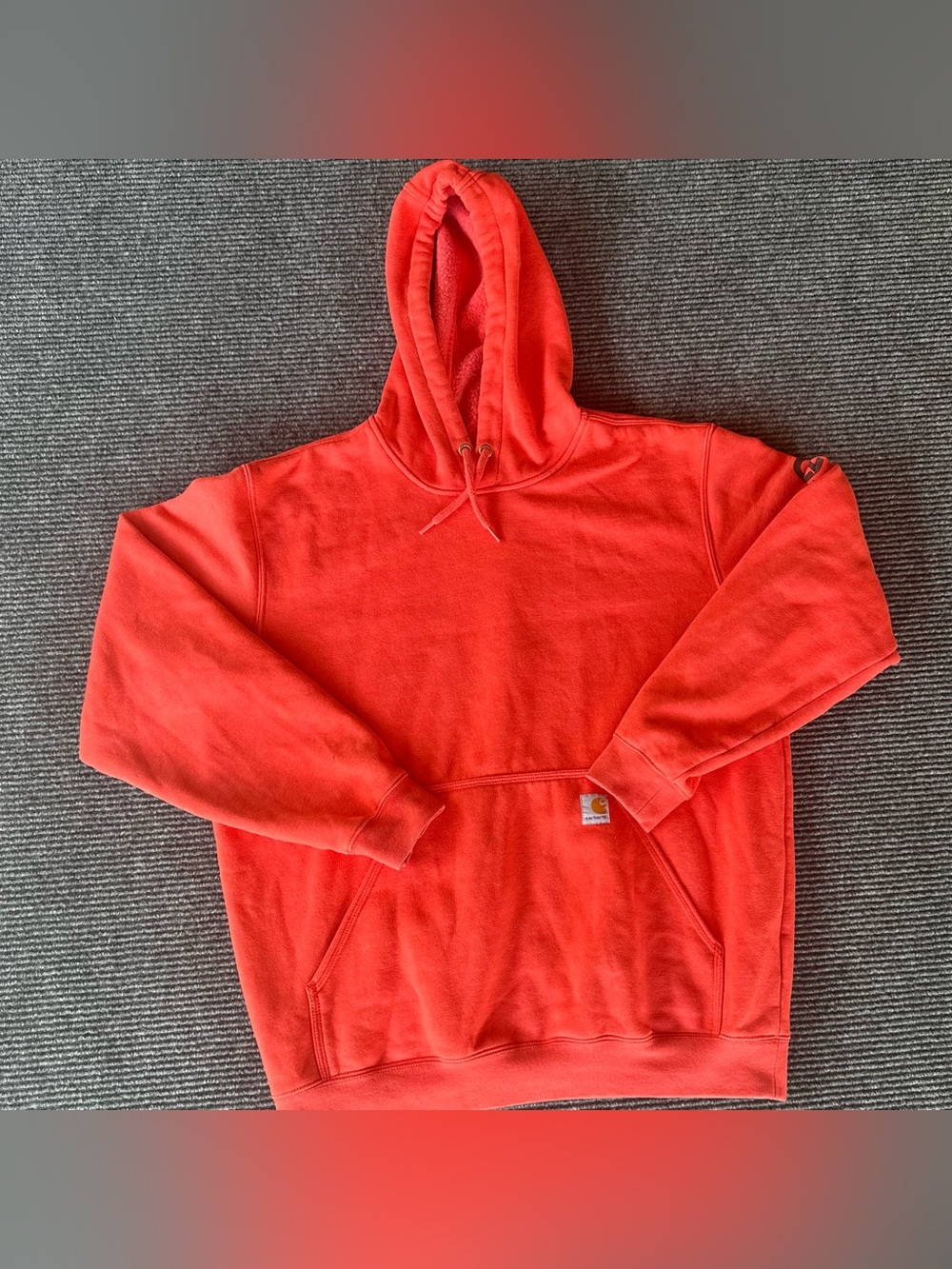 Carhartt Mens Loose Fit Midweight Hoodie Red Heather Pullover Sweatshirt Large
